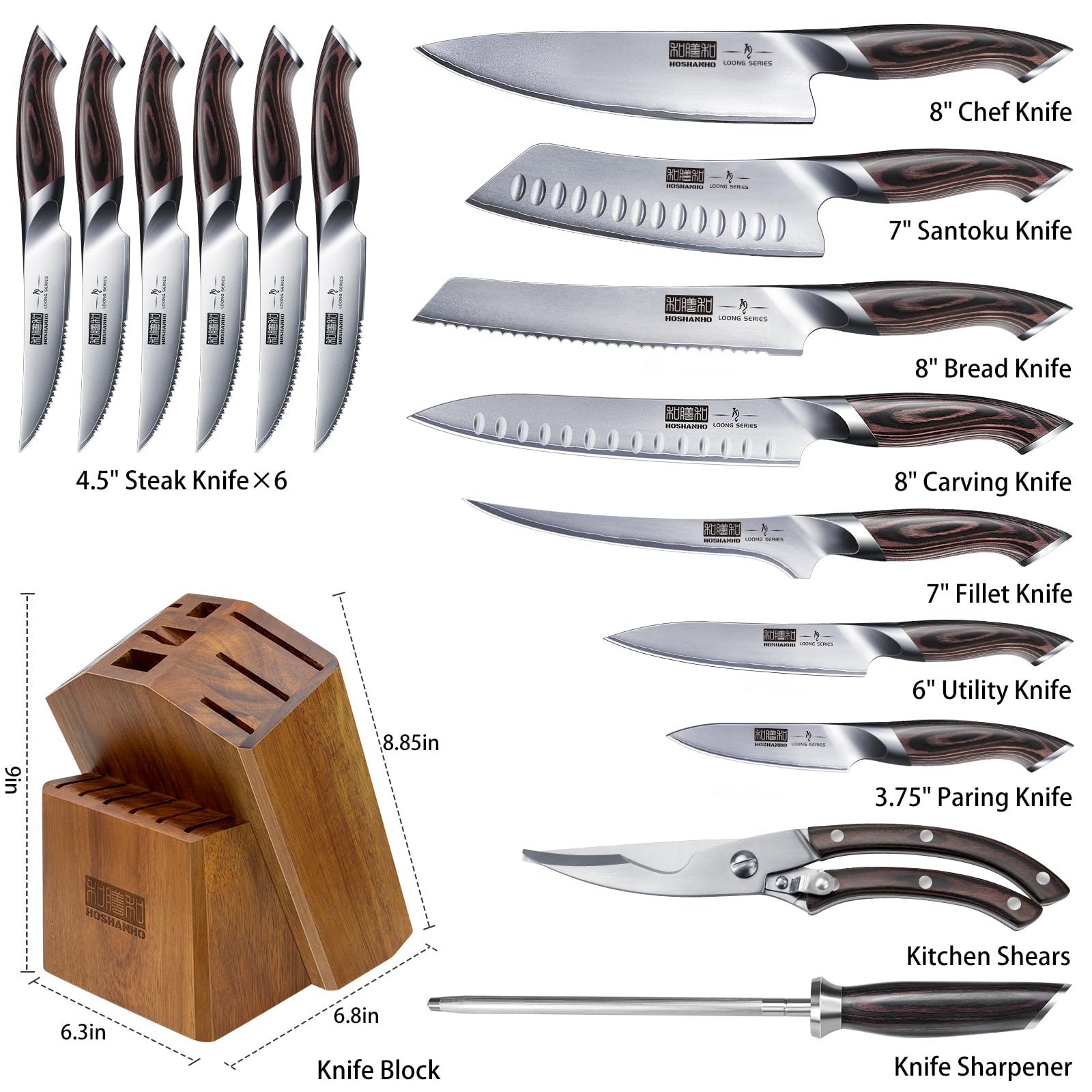 Acquista set di coltelli, set di coltelli da cucina Produttori, fornitori, fabbrica - INSIGT KITCHENKNIFE