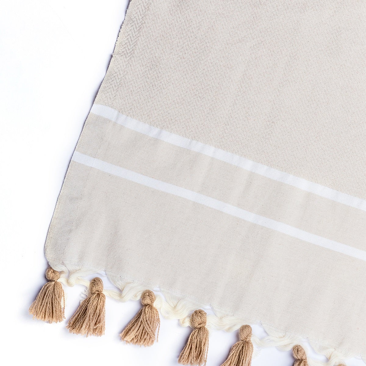 Plaid coton taupe clair - 4