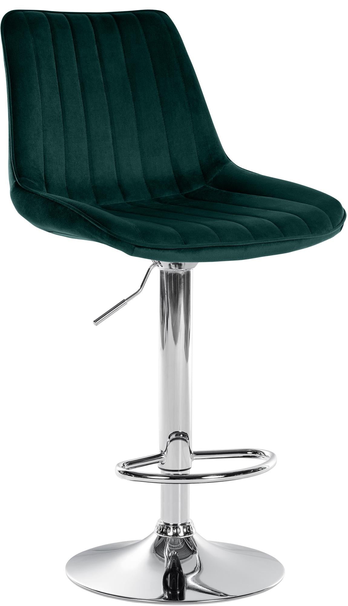 GIANTEX Sgabello Da Bar Regolabile In Velluto Verde Muschio, Girevole 360°, Con Schienale E Braccioli, Altezza Seduta 47-60,5 Cm