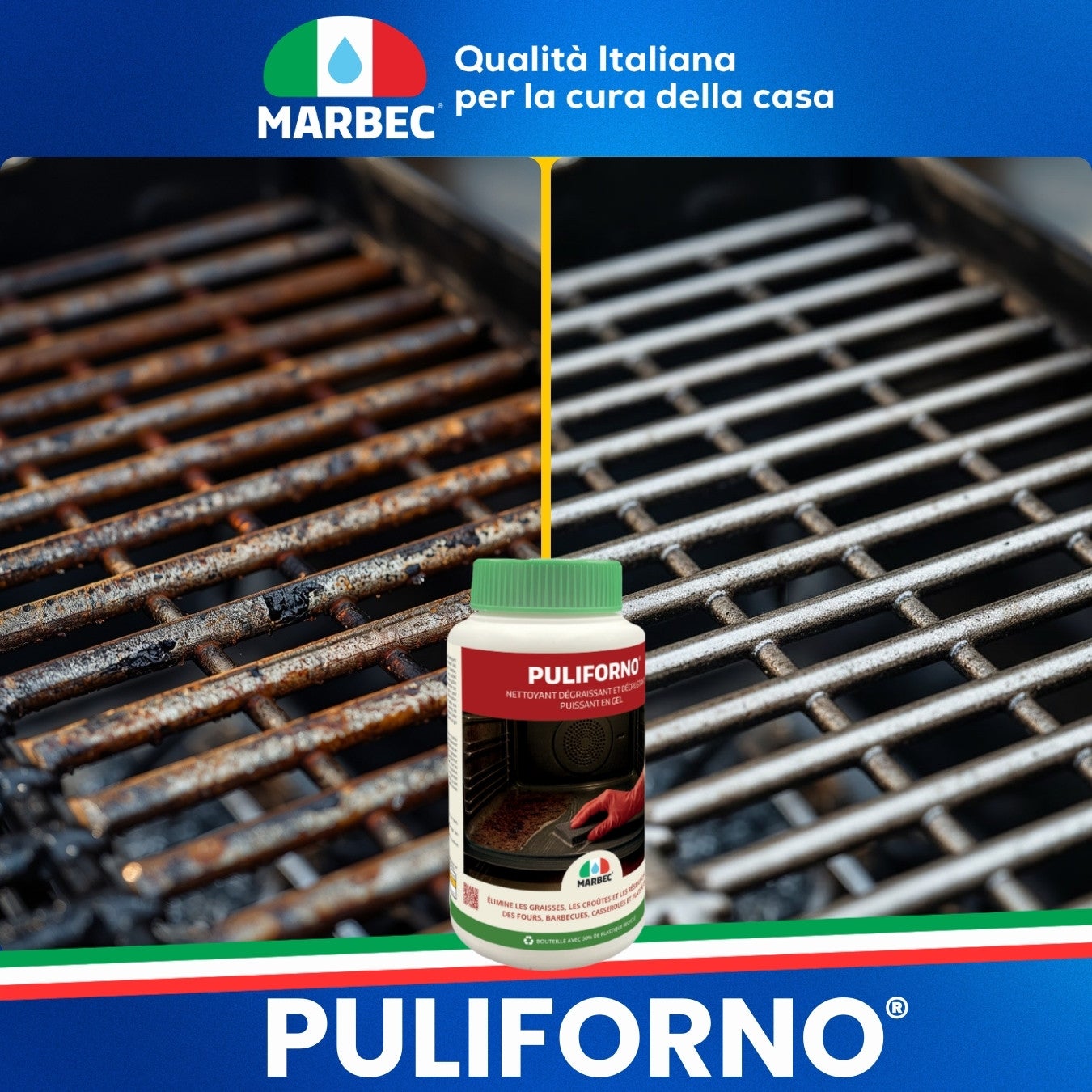 MARBEC Puliforno® - 1KG Détergent gel dégraissant four barbecue batterie de cuisine PULI FORNO - 4