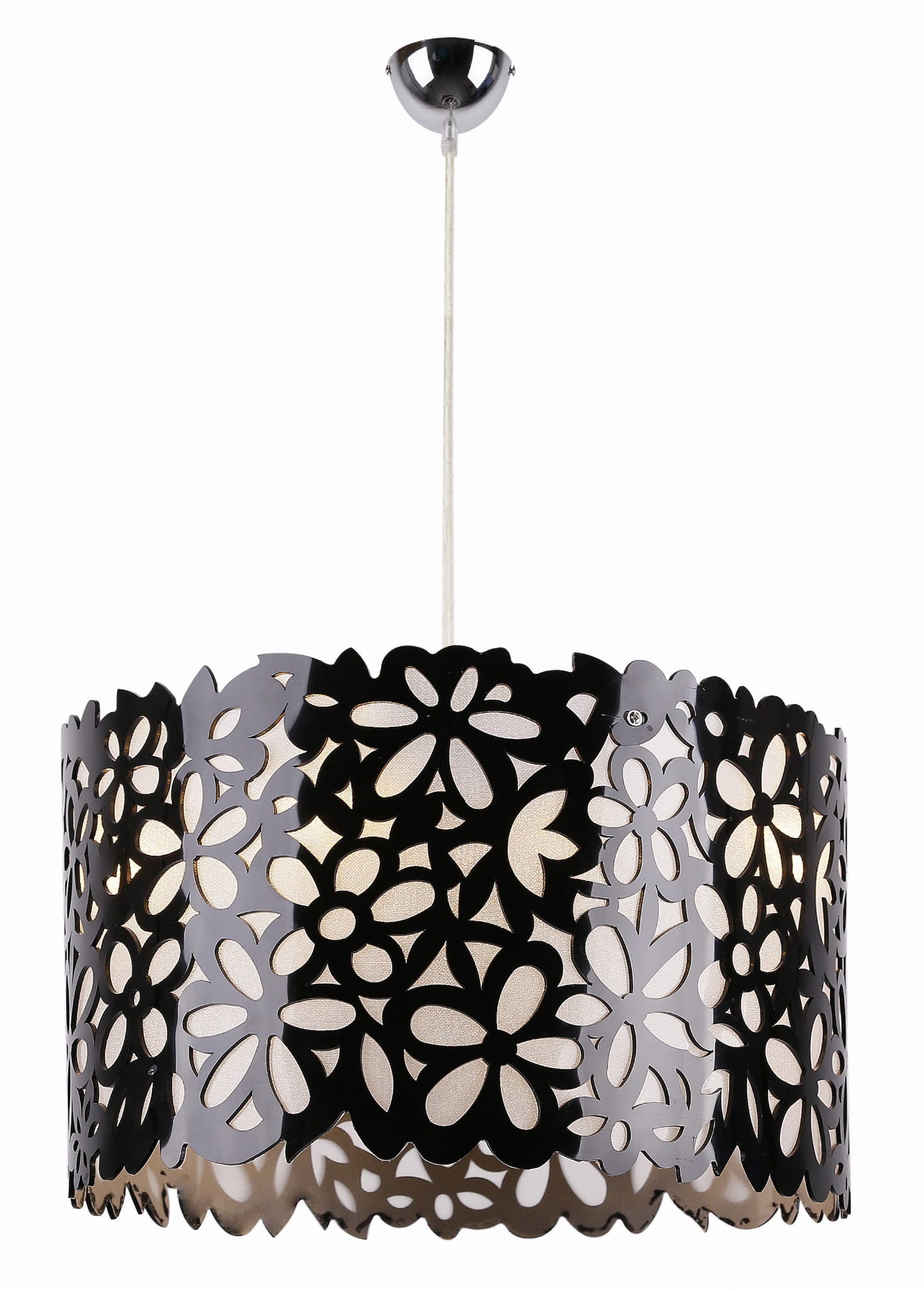 Lampa wisząca Simona chromowana-czarna 3xE14x40W wym: 100 x 40 x 40 cm akryl Candellux
