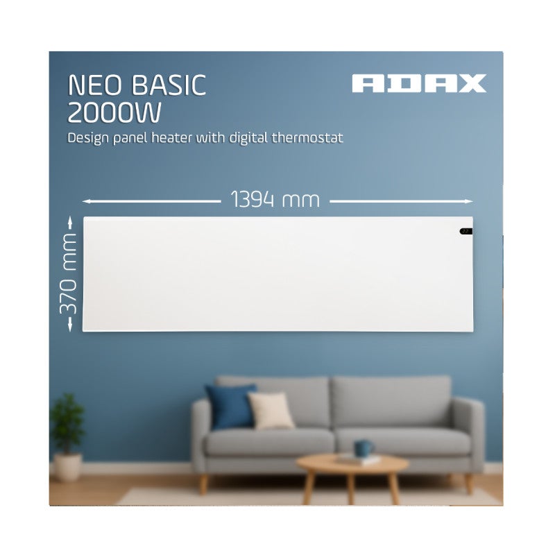 Radiateur électrique ADAX - Blanc - 2000 W - 139,4 x 37 x 9 cm - Neo Basic NP20 KDT - 5