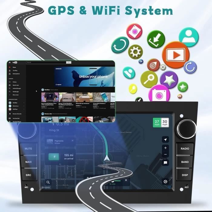 1+32G Android 13 Autoradio avec Wireless Carplay Android Auto pour Opel Corsa Astra Vectra Zafira Meriva Vivaro, 2 Din 7''.[Z1569] - 4