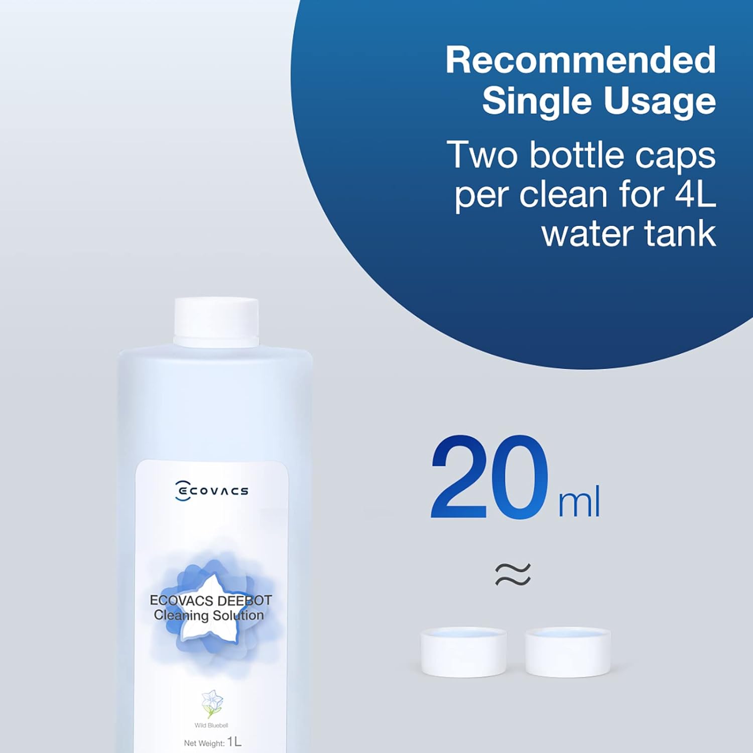 Détergent ECOVACS pour aspirateur robot laveur - 1 litre senteur jacinthe - 8