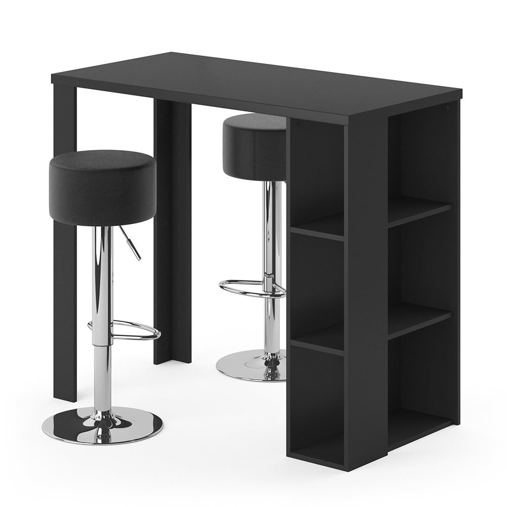 Vicco Set de table de bar Noel, Noir, 120 x 60 cm avec 2 tabourets de bar Leroy Merlin