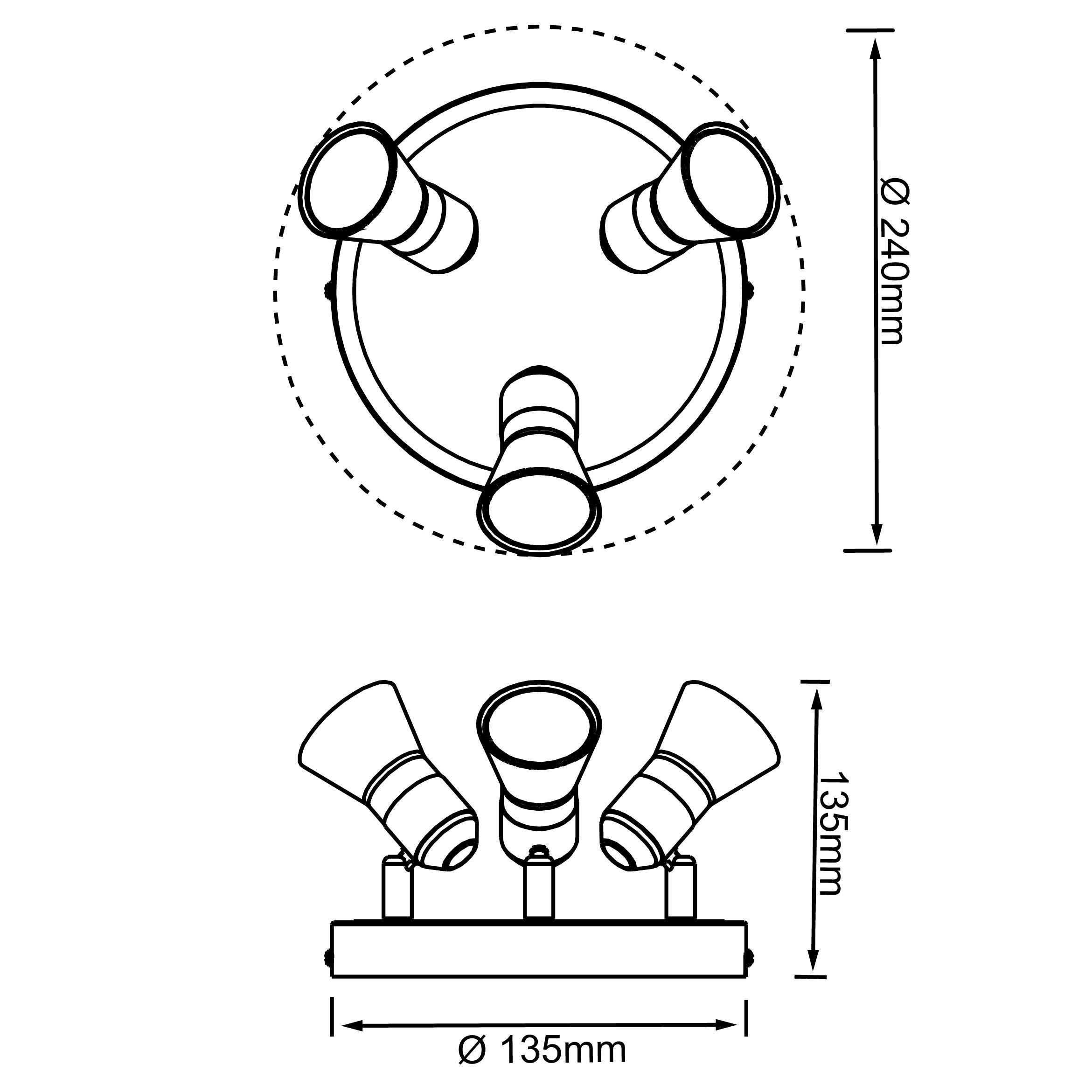 BRILLIANT Hadan lampa wisząca 3-punktowa chrom / biały-przezroczysty | 3x D45, E14, 40W, nadaje się do lamp wiszących (brak w zestawie) | Skala - 2