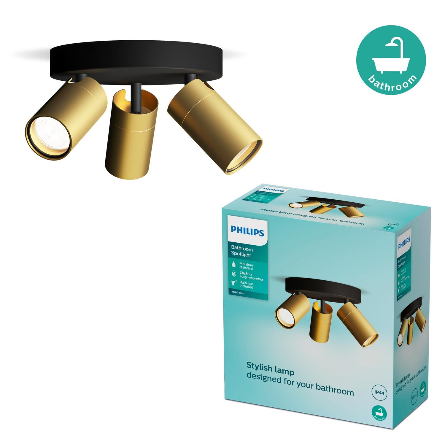 Lampa Sufitowa Philips Reflektor 3x GU10 IP44 Natynkowa Miedziany-Czarny 1 szt.