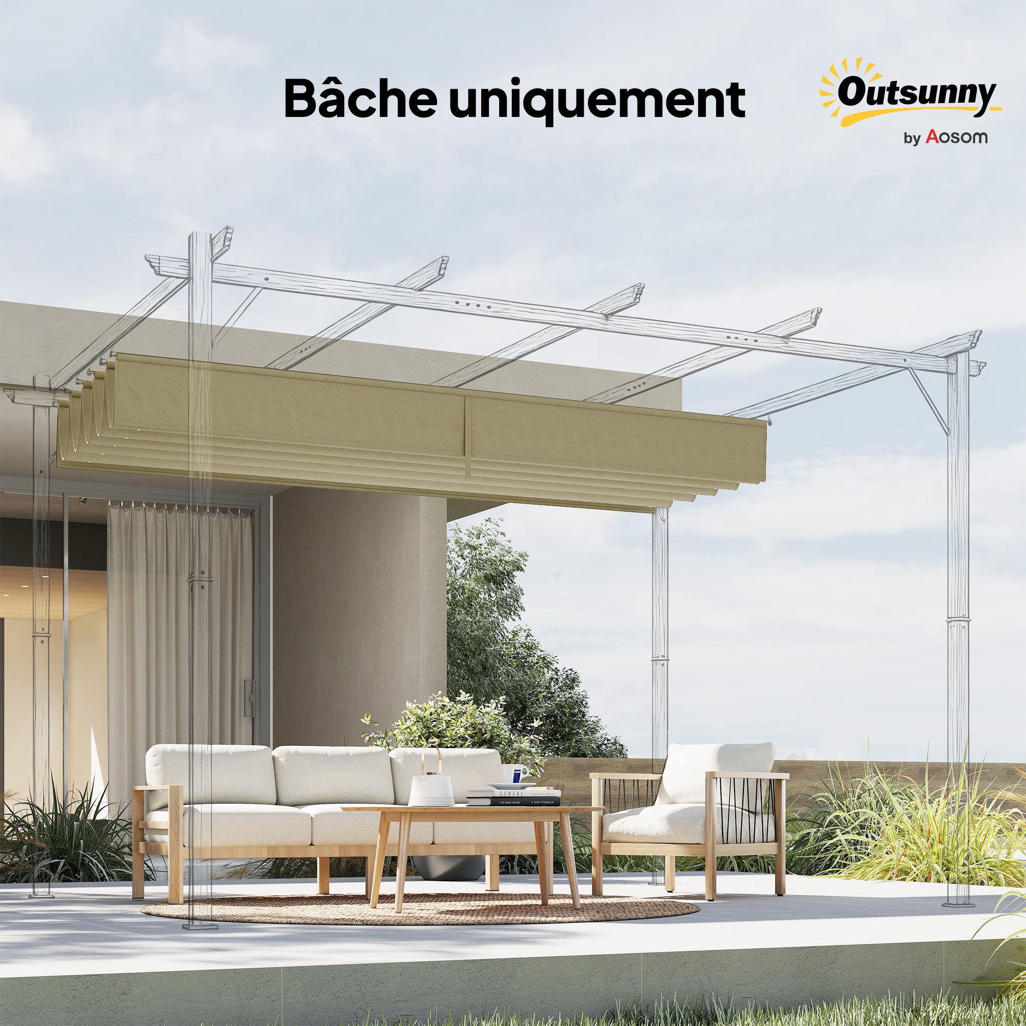 Toit de rechange pour pergola Polyester Outsunny - 9