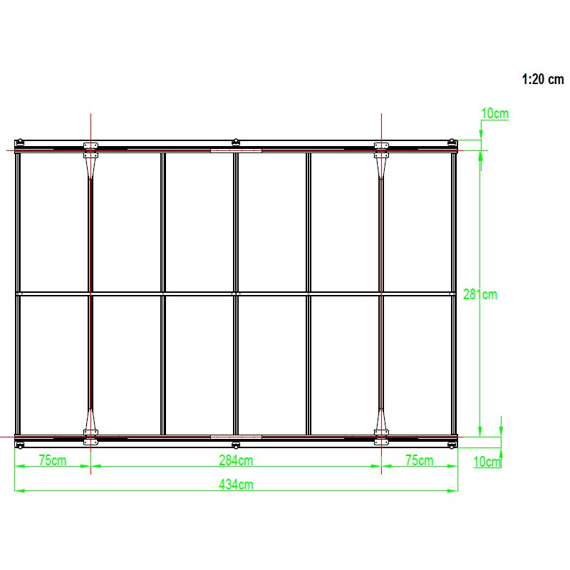 X-METAL Carport autoportant aluminium blanc 13m² polycarbonate 6mm avec kit d'ancrage - 3