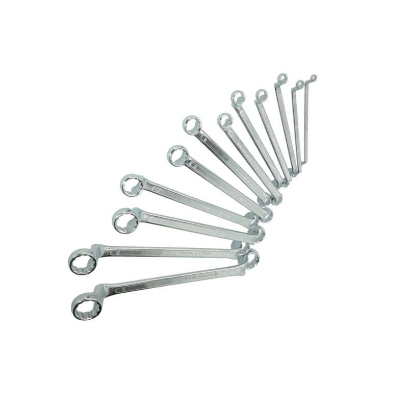 BRILLIANT TOOLS Zestaw kluczy dwustronnych oczkowych odgiętych 12-częściowy - BT012012