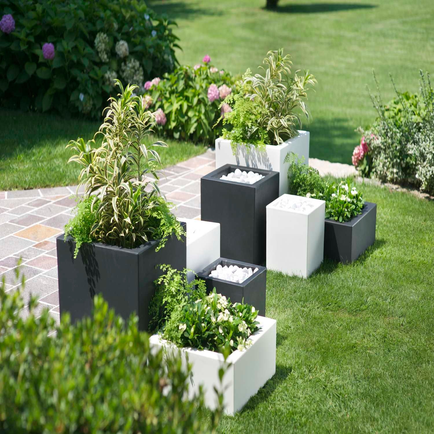 Jardinière Rectangulaire Anthracite 100x40 CM h 40 mod. Schio Cassa - 4