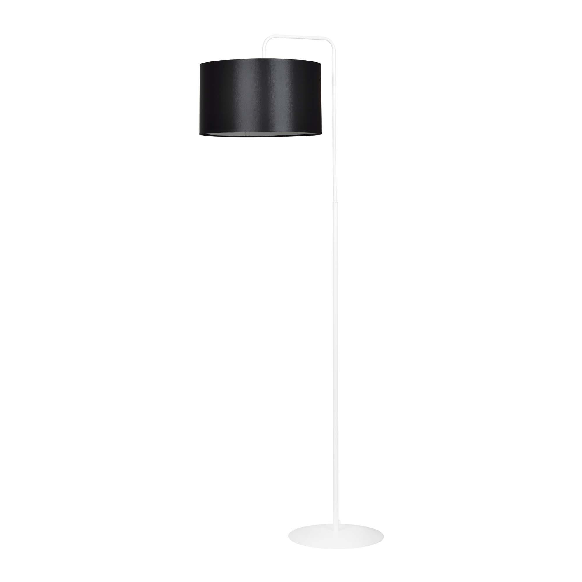 Lampa podłogowa stojąca Trapo biało-czarna 1xE27x15W wym: 150 x 50 x 35 cm tkanina Emibig