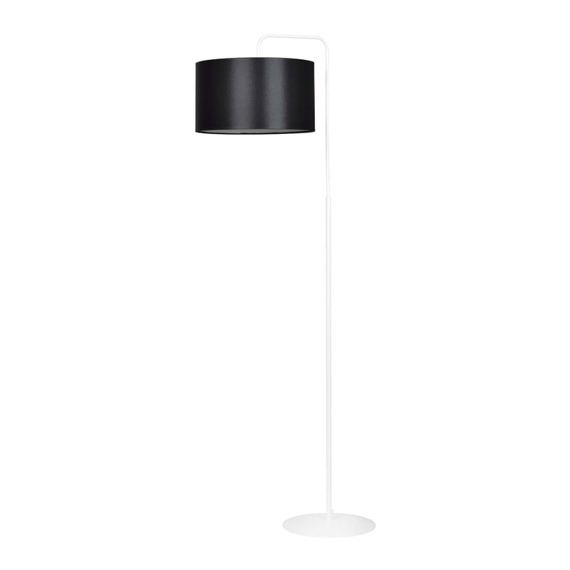 Lampa podłogowa stojąca Trapo biało-czarna 1xE27x15W wym: 150 x 50 x 35 cm tkanina Emibig