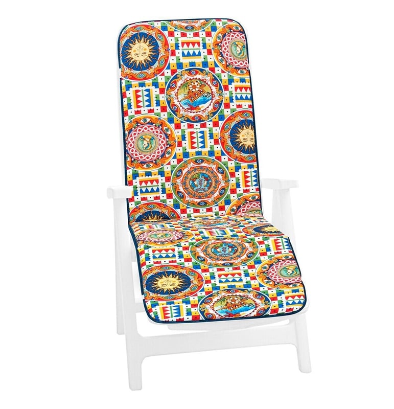 Poduszka Na Leżak 100% Wyprodukowano We Włoszech Miękki Pokrowiec Na Fotel Mozaika Sycylijska