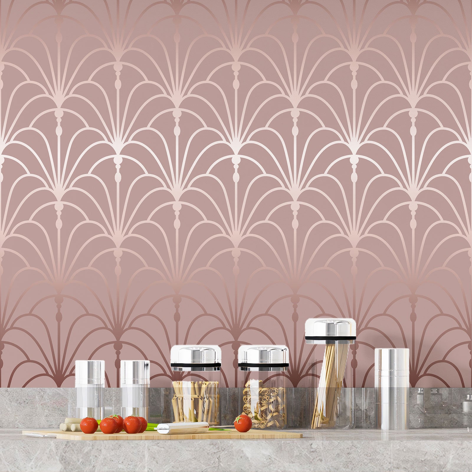 Crédence adhésive sticker décoratif pour cuisine - Motif élégant - Adhésif + Protection MATE - 60x60 cm - 4