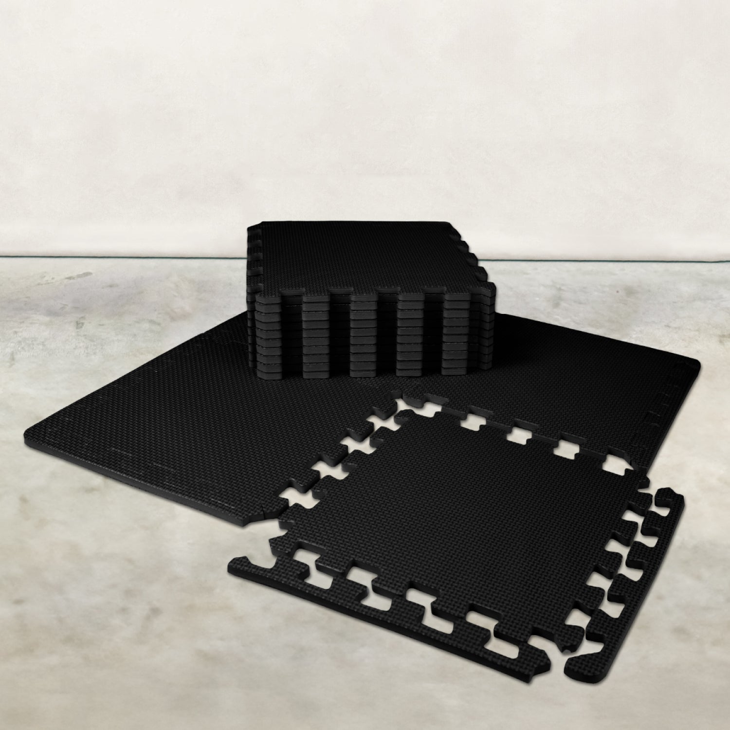 Tapis de sol puzzle pour sport ou jeu enfant, antidérapant - 18 pièces - Noir - Vivezen - 2