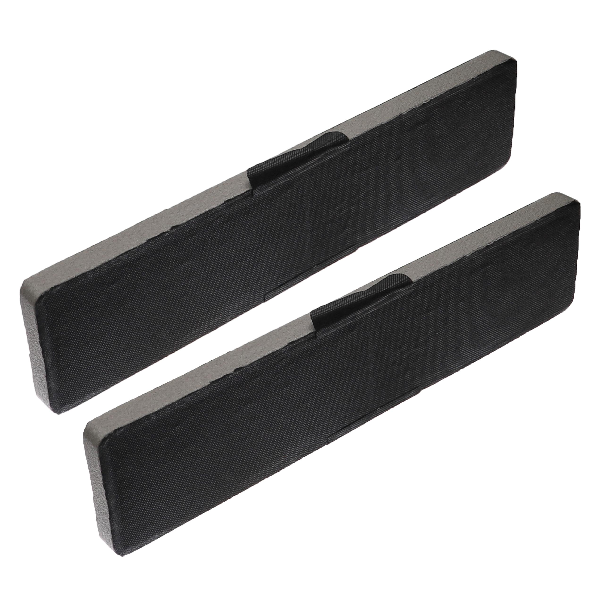 vhbw 2x Filtres à charbon actif compatible avec Miele DA 1100, DA 1160, DA 1100-100, DA 1050-55, DA 1060 hotte aspirante - 43 x 10 x 2 cm - 5