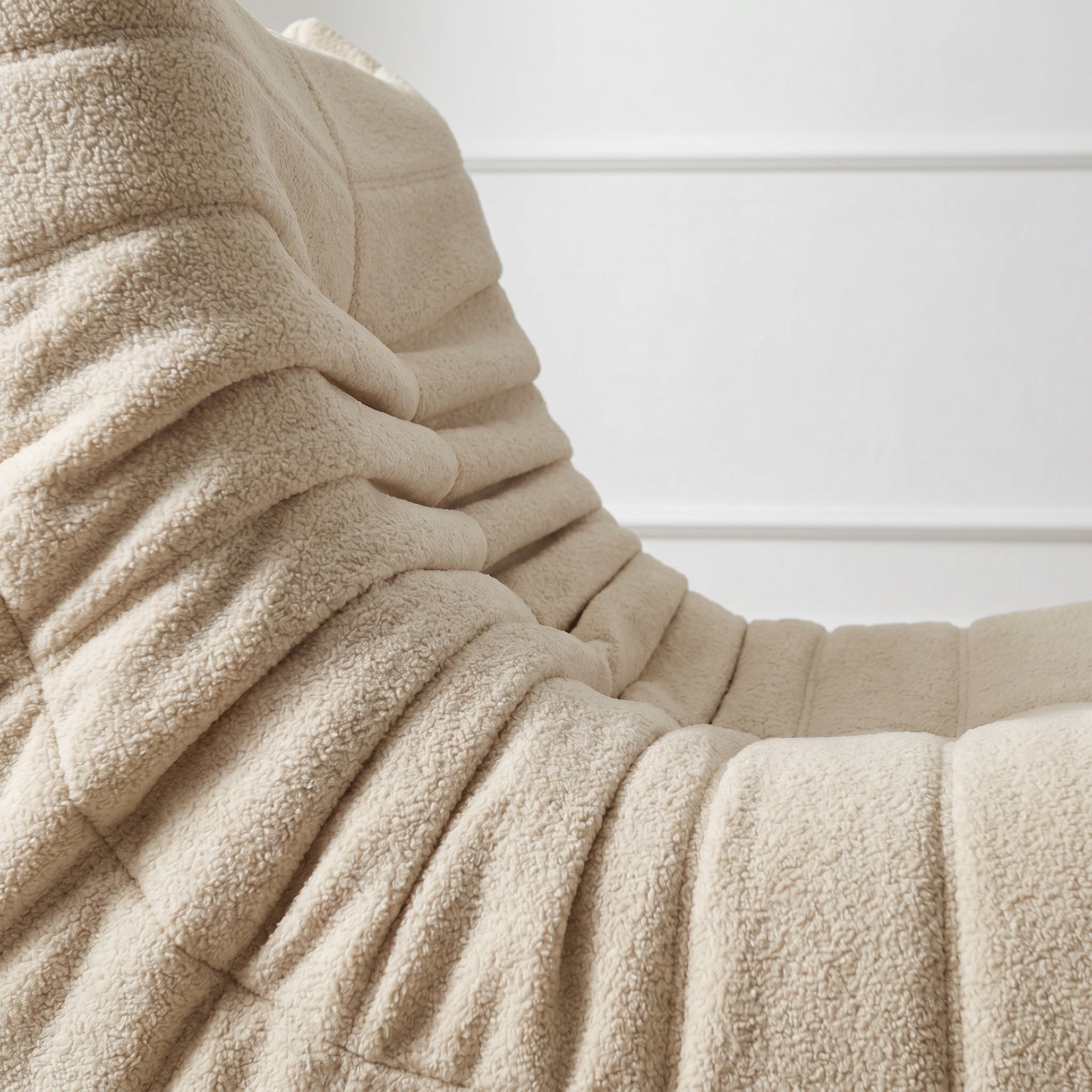 Pouf géant - Canapé de sol avec dossier - Fauteuil de lecture d'intérieur confortable XXL - Pour salon et chambre à coucher - 86 x 105 x 75 cm - Beige - 9