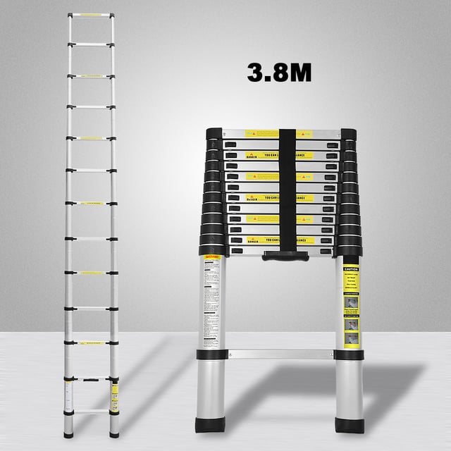 Scala telescopica allungabile fino a 150 kg Stabile scaletta in alluminio 3,8 m