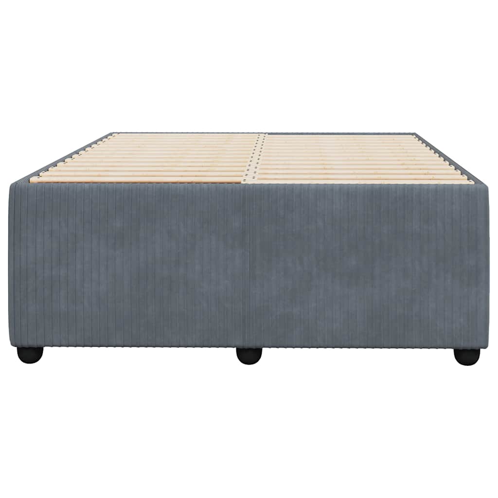 Cadre de lit sans matelas, velours, gris foncé, pour la chambre, 120 × 200 cm - 4