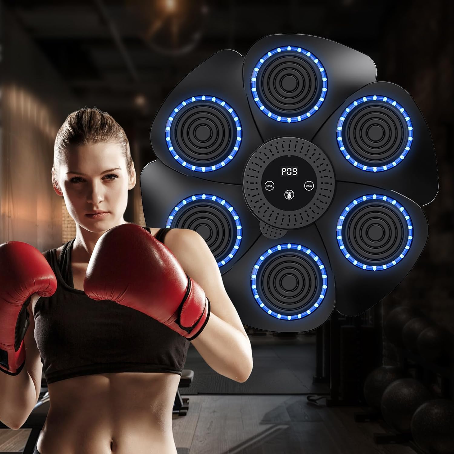 Machine De Boxe Musicale 2025 pour Adultes Et Enfants, Machine De Boxe LED Intelligente, But De Boxe Mural, 9 RéGlages De Vitesse Et Mode De Comptage - 5
