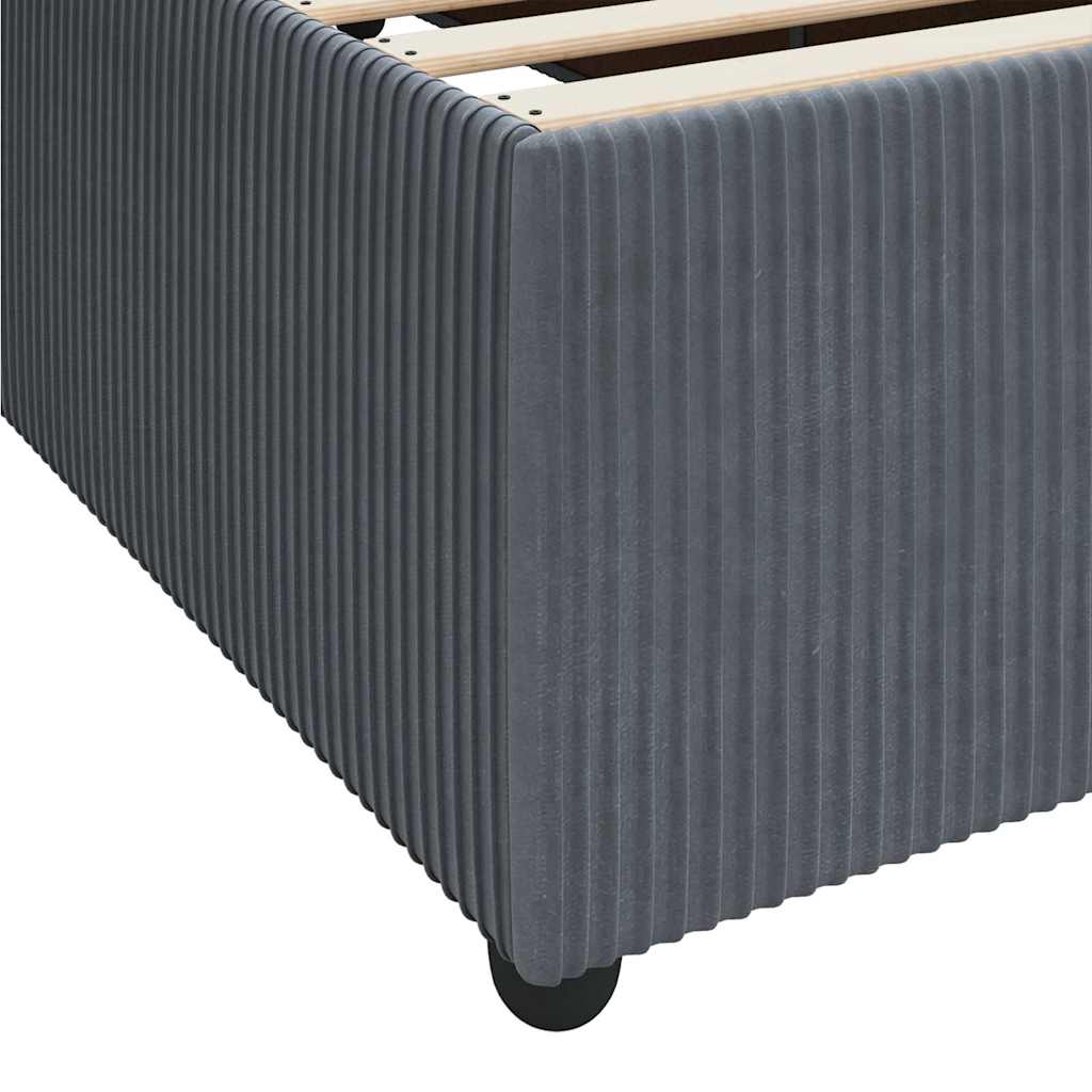 Cadre de lit en tissu gris foncé, 90 x 200 cm - 8