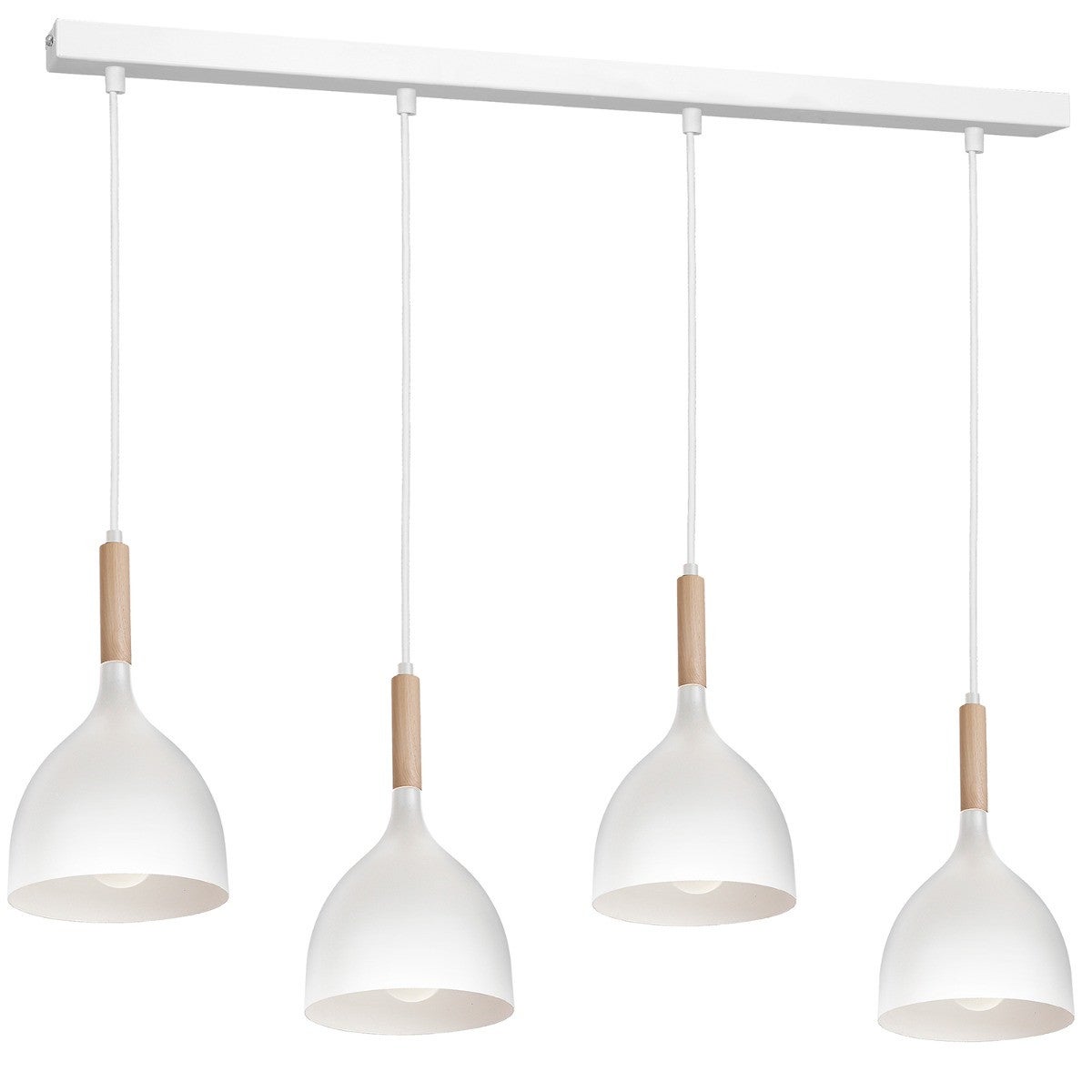 Lampa wisząca Noak Wood biała matowa 4xE27x15W wym: 110 x 98 x 17 cm metal Luminex