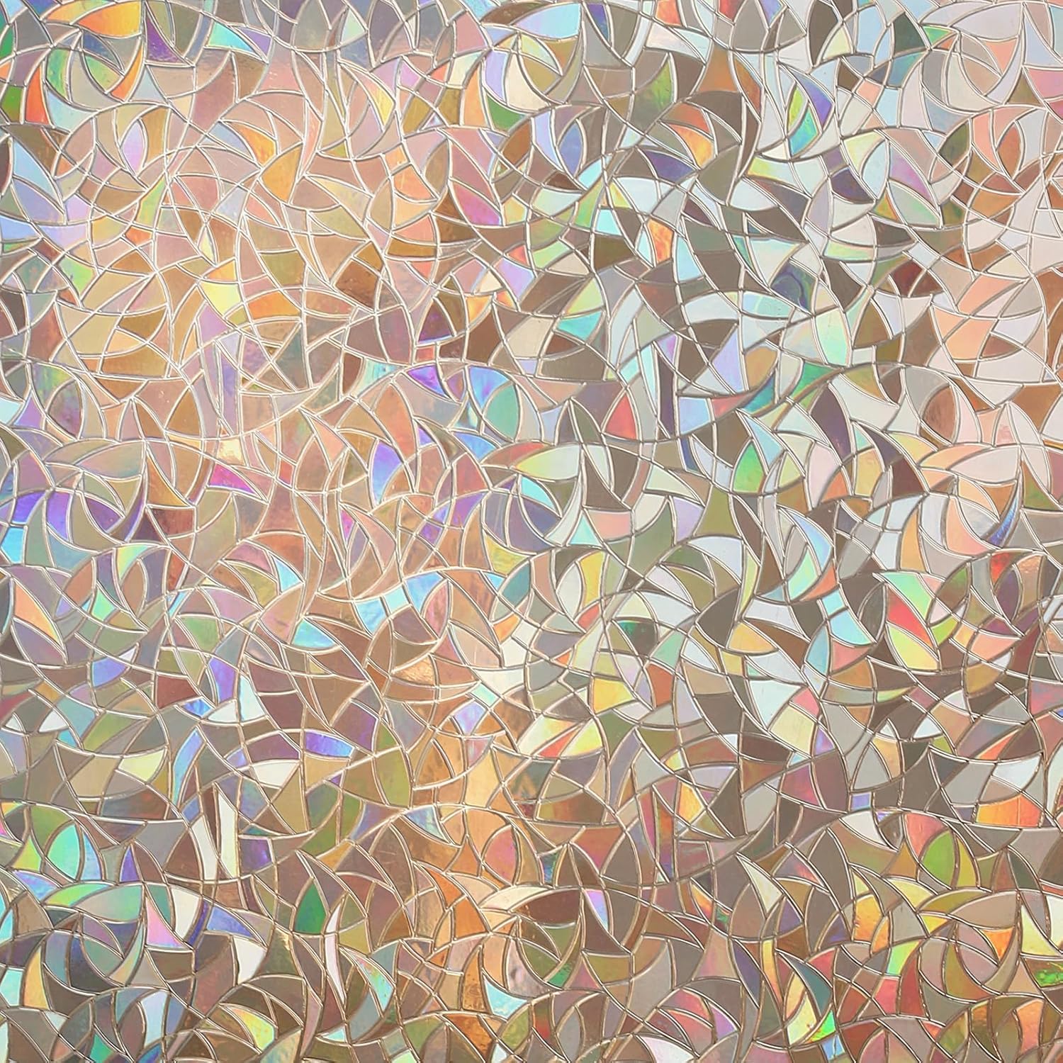 Folia okienna dekoracyjna, wzór tęczowy, folia termoizolacyjna 3D, statyczna, bez kleju, brązowa, 45 x 200 cm