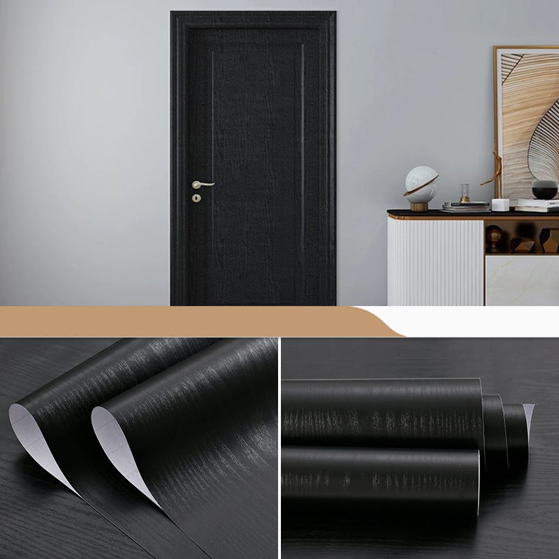 10 Tapeta z czarnego drewna - samoprzylepna tapeta do odklejania i przyklejania na blat ścienny, szafkę, dekoracja domu, rolka, 40 cm x 1 m
