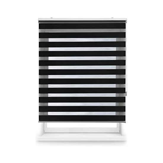 Blindecor lira | estor enrollable noche y día - medidas estor: 120x250 - medidas tela estor: 117x245 - estor negro