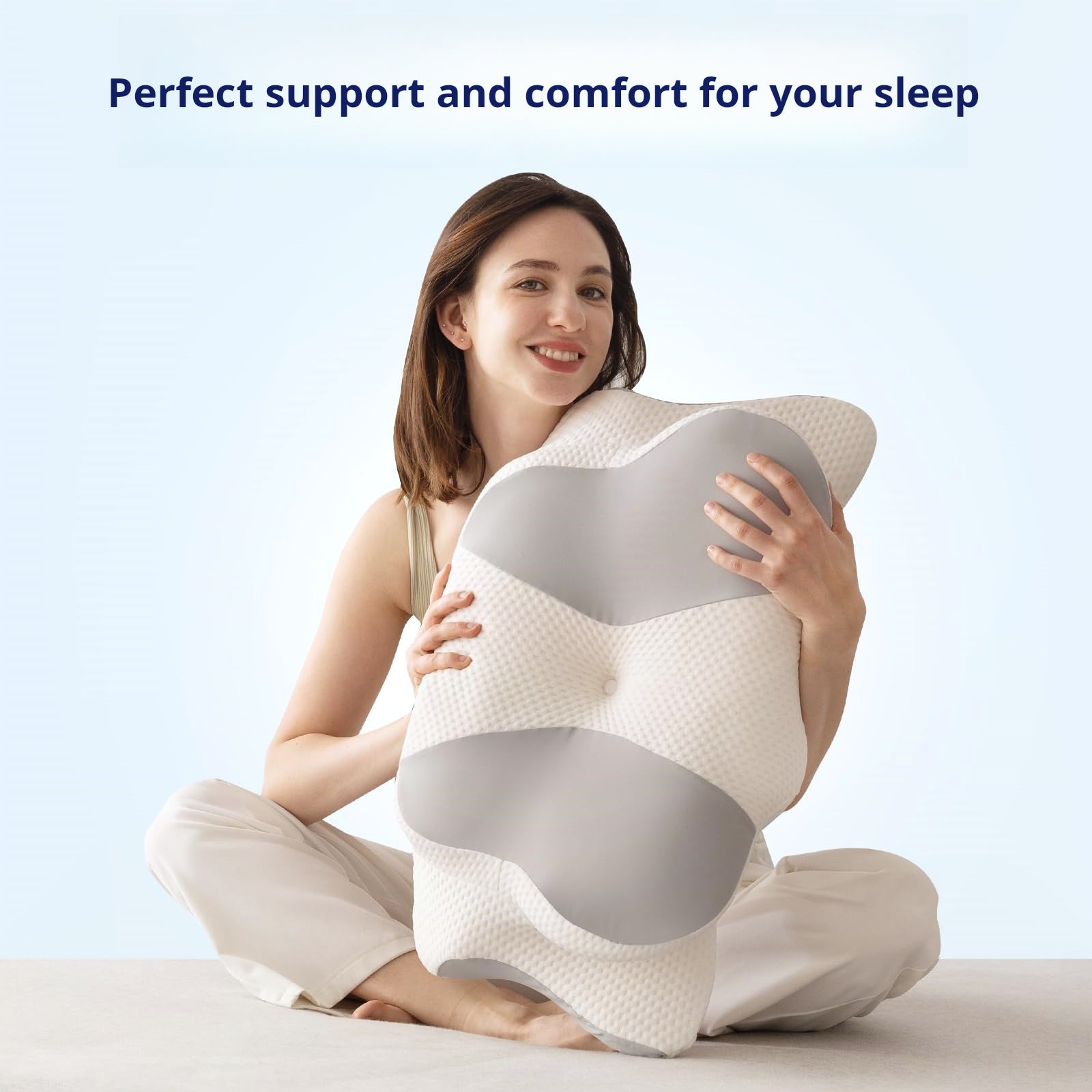 Oreiller en mousse à mémoire de forme, anti-ronflement, soutien cervical, ergonomique, pour dormeurs latéraux et sur le ventre - 4