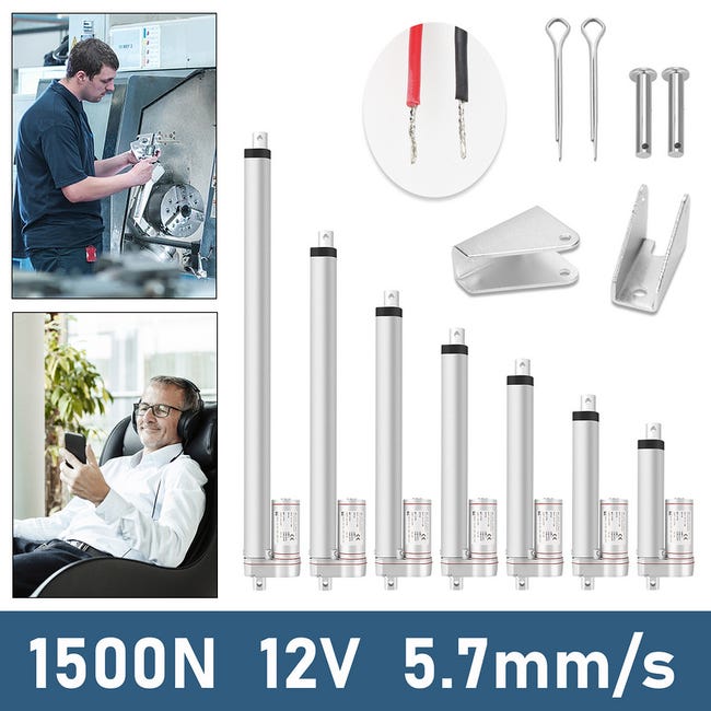 Actionneur linéaire 12 V, actionneur à mouvement linéaire 1 500 N ...