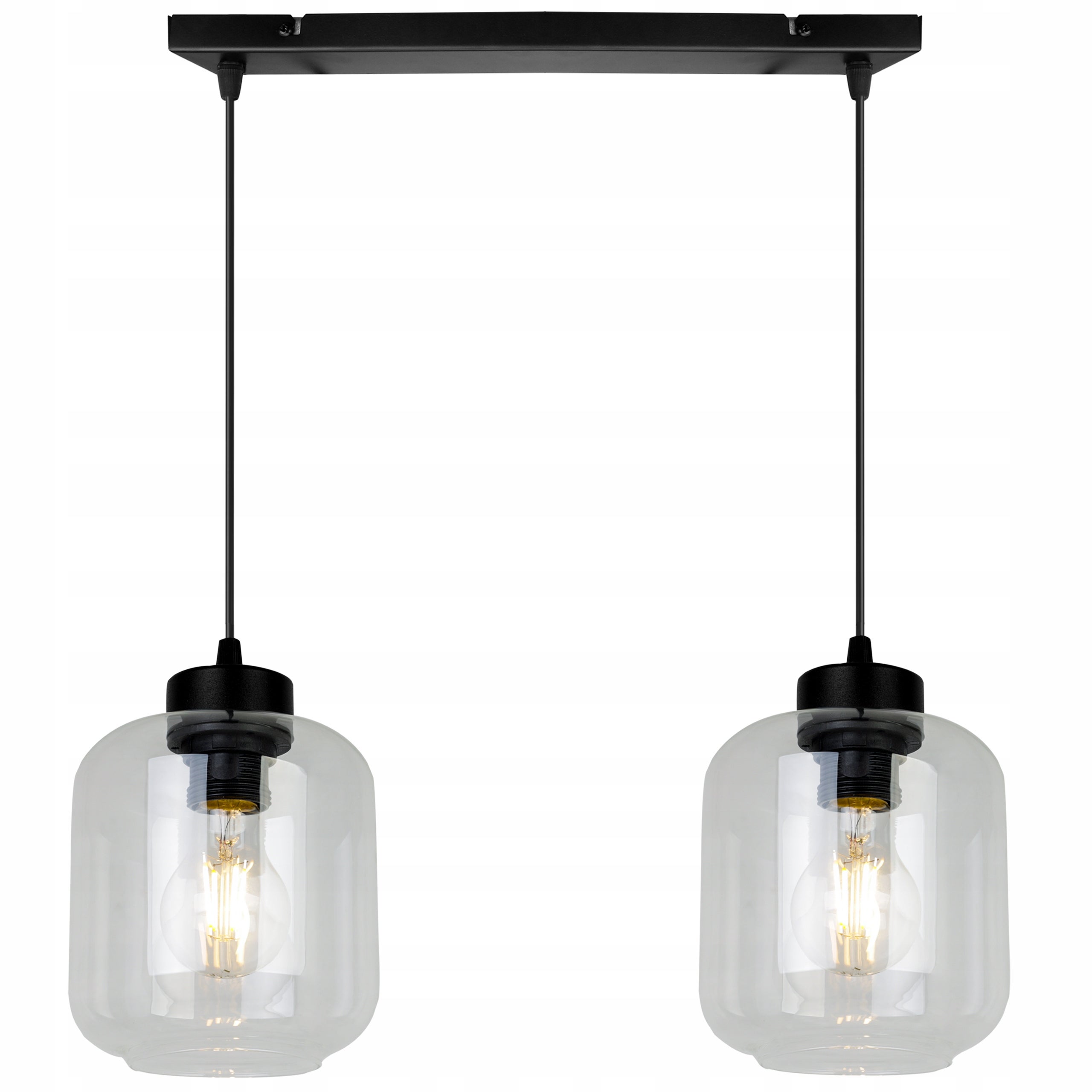 Lampa sufitowa wisząca Novalja modern 2xE27 abażur walcowato-owalny transparentny Light Home LH