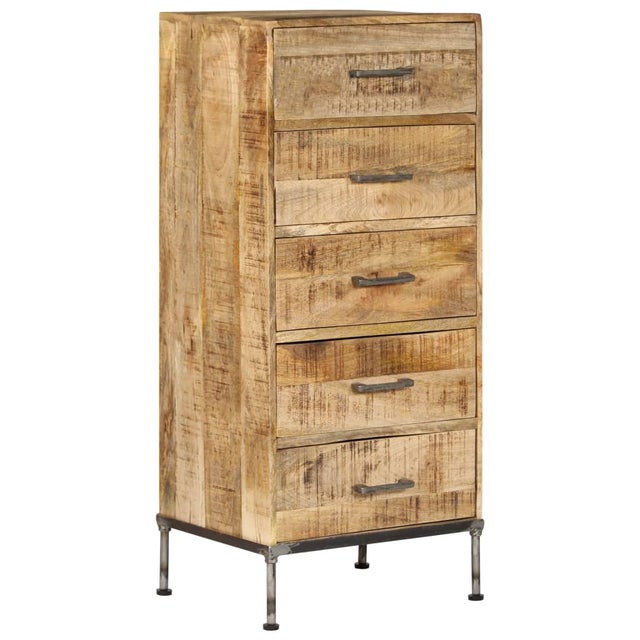 Coffre à tiroirs 45x35x106 cm Bois de manguier massif - COMFORTXL