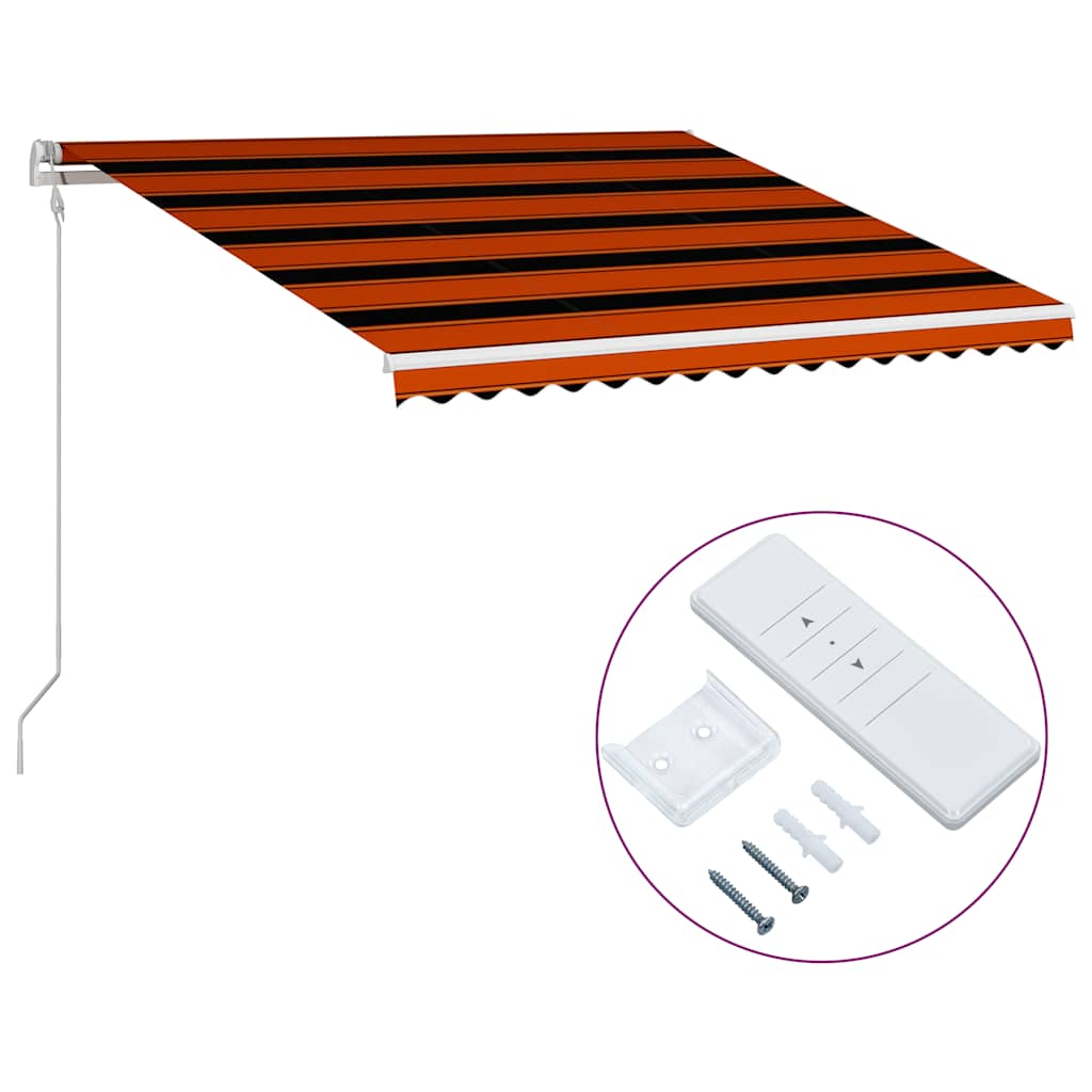 Toldo retráctil automático naranja y marrón 400x300 cm - comfortxl