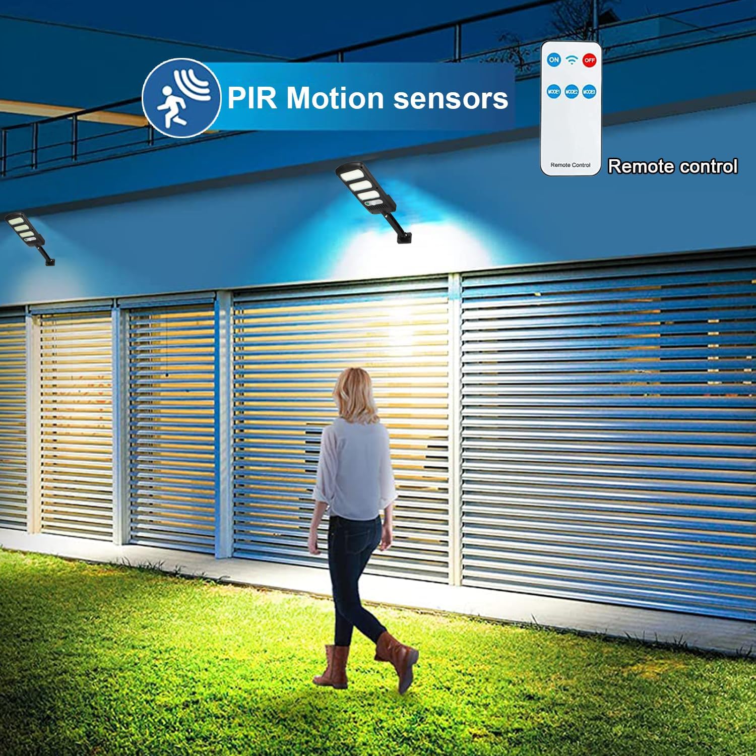 Lampada Solare Esterno Con Sensore Di Movimento - Impermeabile IP65 - Telecomando - Per Giardino E Cortile - Foto 11