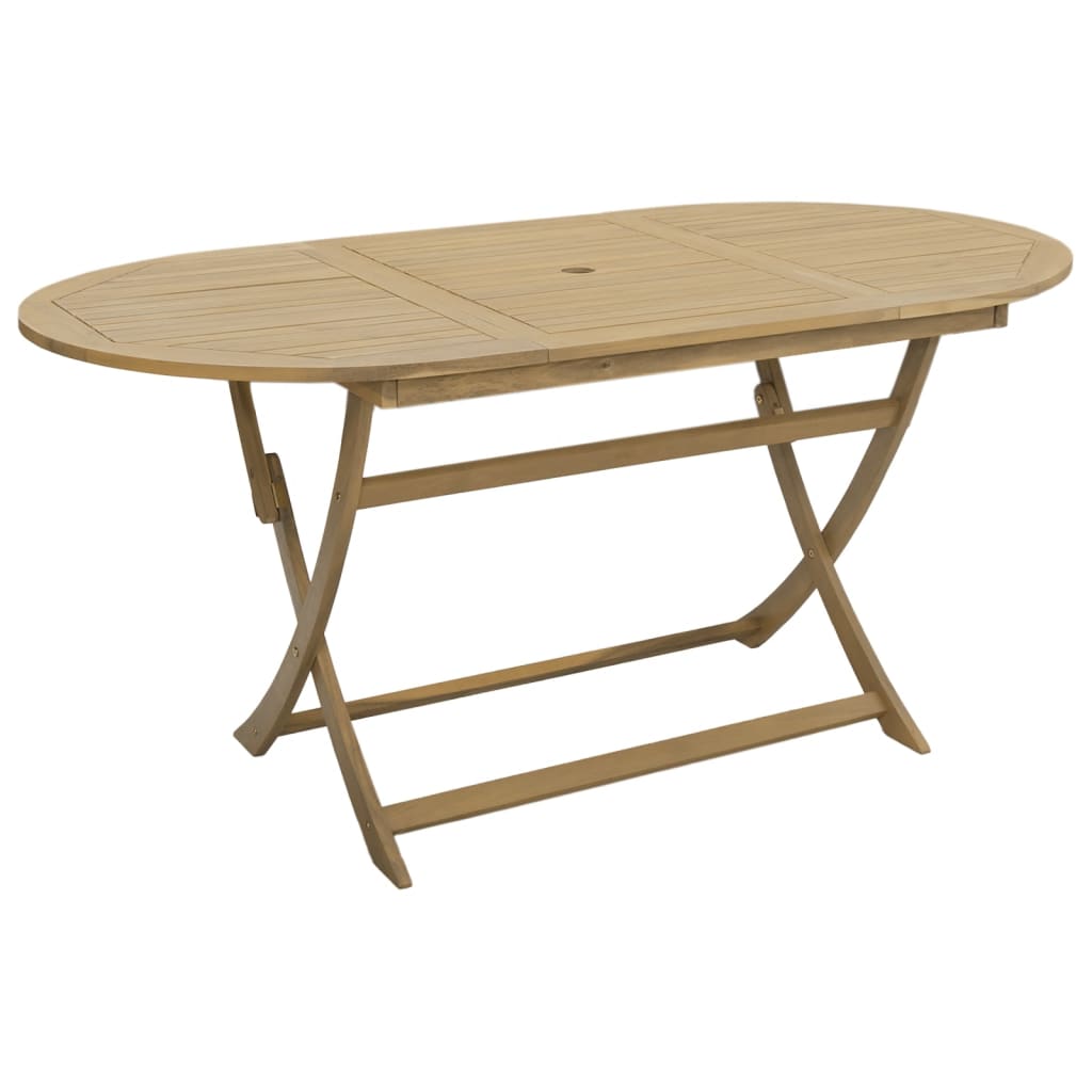 Table de jardin pliante en bois d'acacia massif 160x85x75 cm - 5