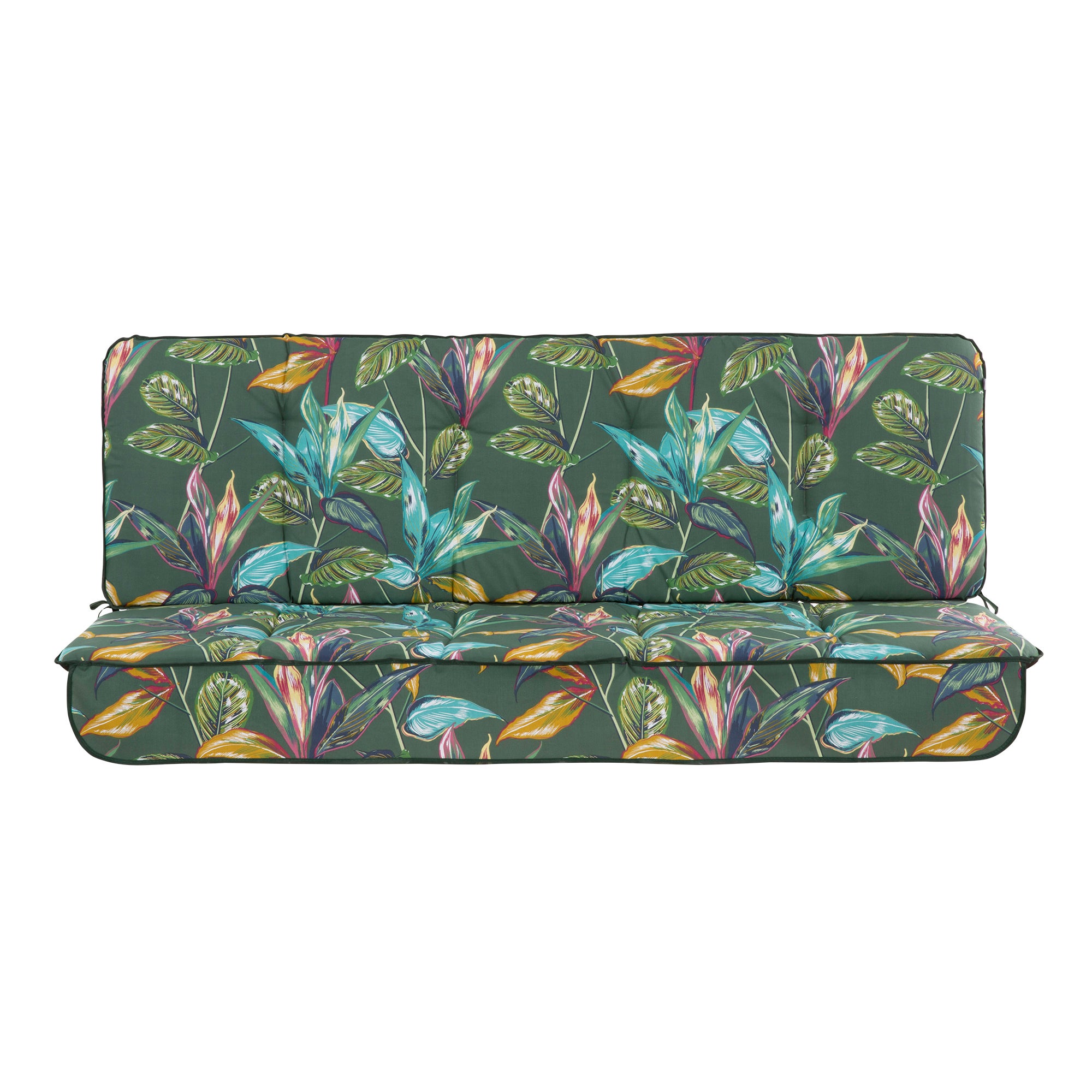 Poduszki na huśtawkę ogrodową 150 cm Latina zielony tropikalny wzór w liście Patio