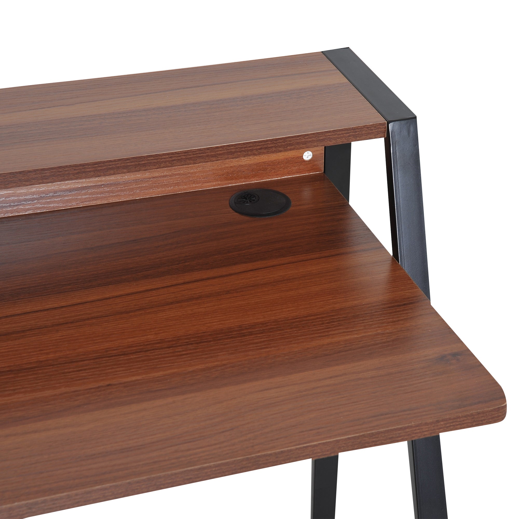 Bureau secrétaire MDF marron HOMCOM - 8