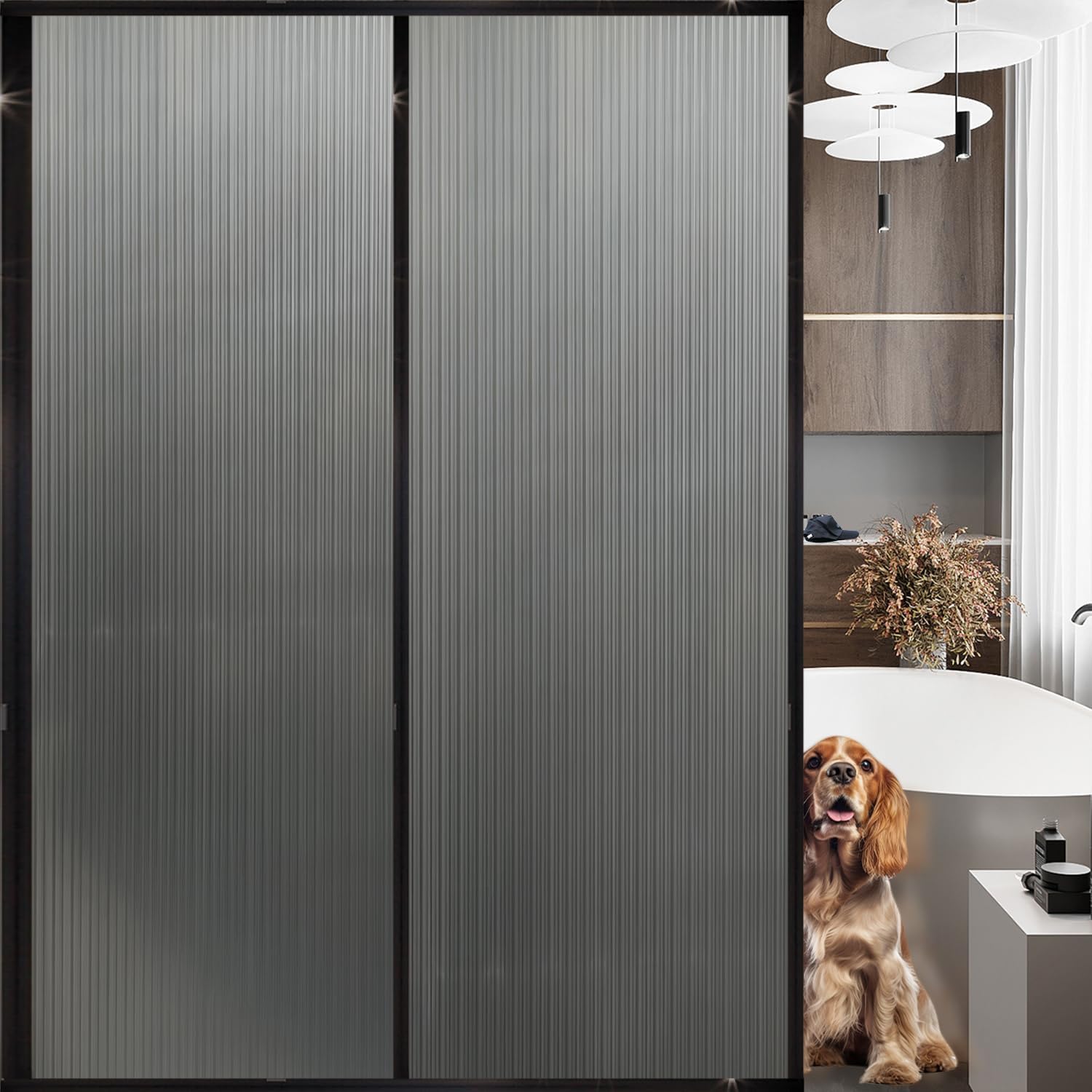 Folia okienna statyczna z wzorem tęczy, idealna do domu, biura lub szklanych drzwi (45 x 300 cm)