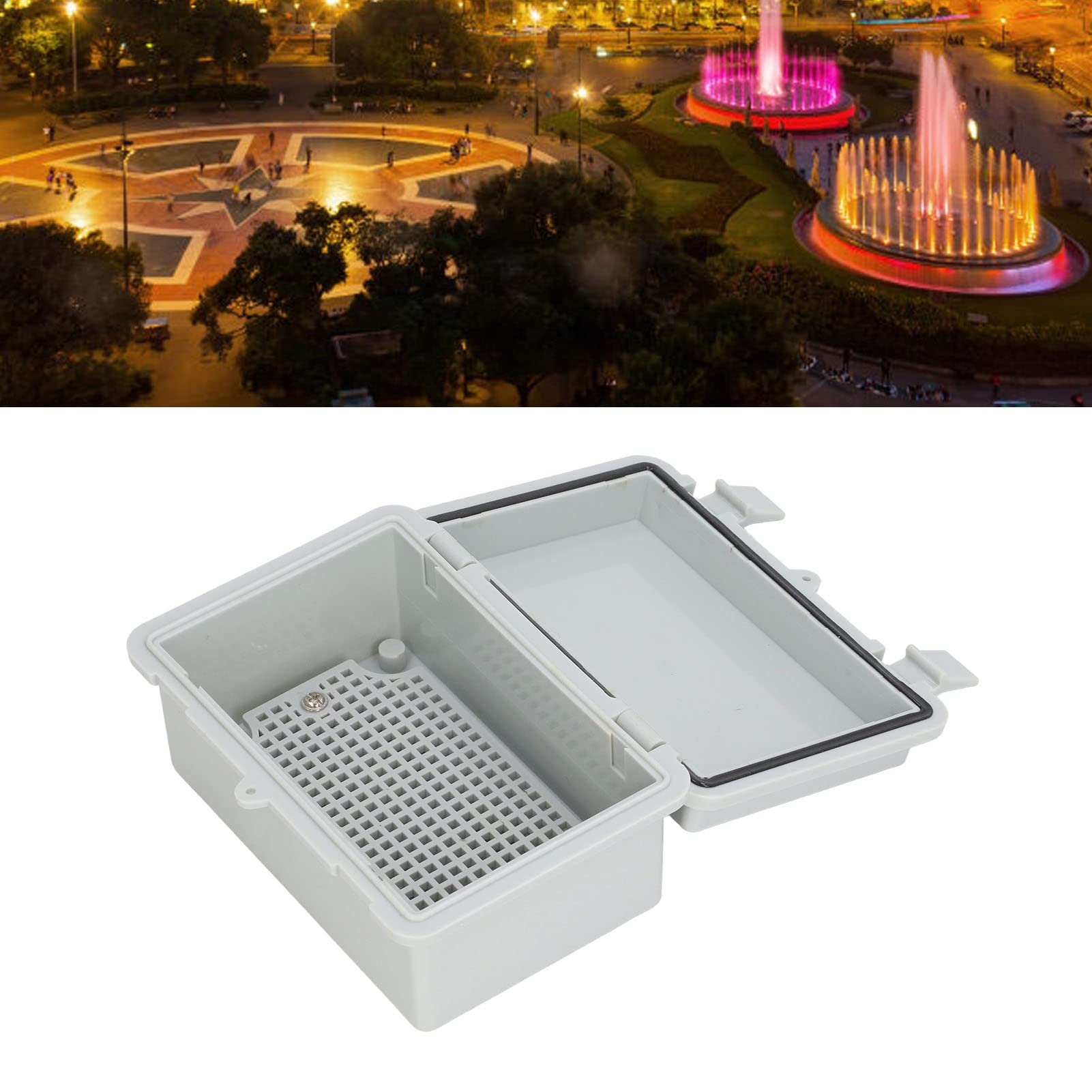Boîte électrique étanche, boîte de jonction extérieure isolée anti-poussière avec couvercle à charnière et clip en plastique pour bricolage, gris - 3