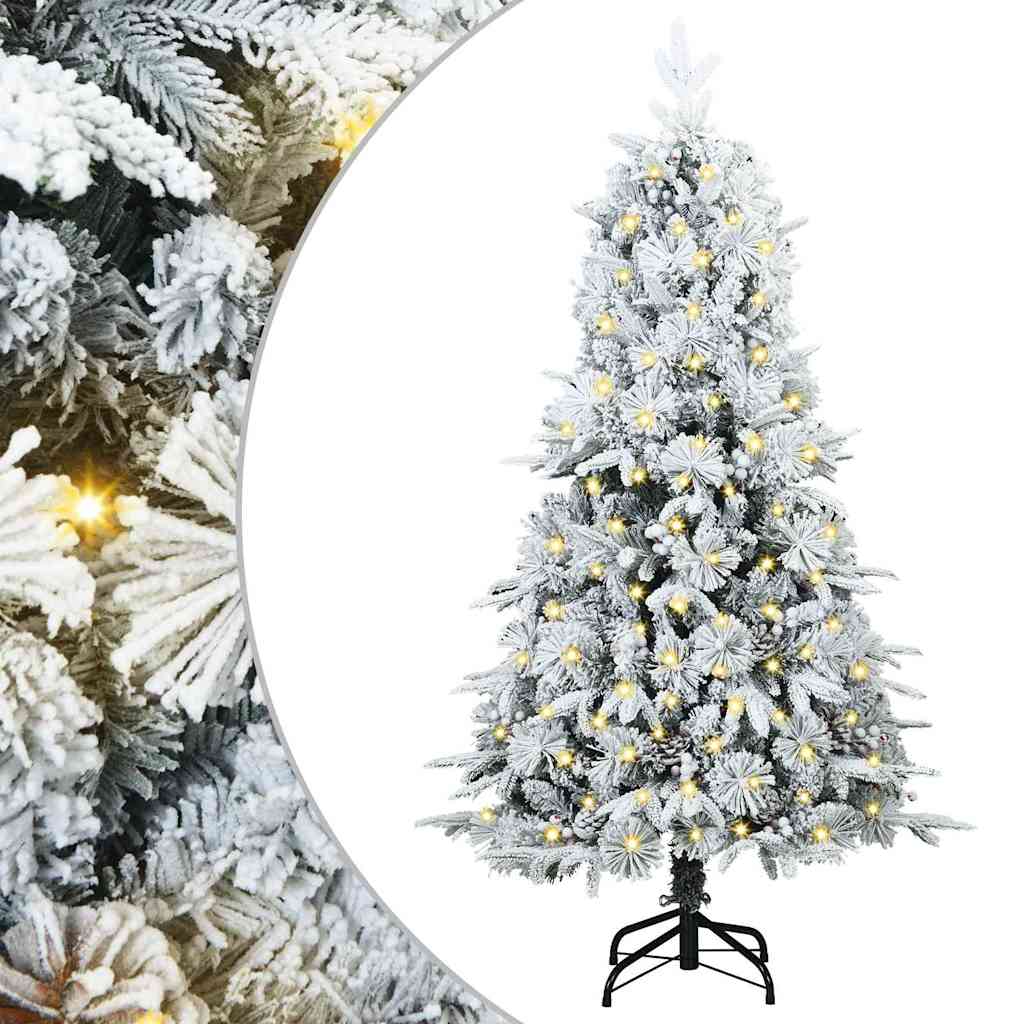 Sztuczna choinka z zawiasami z podstawą Zielony 120 cm PE i PVC
