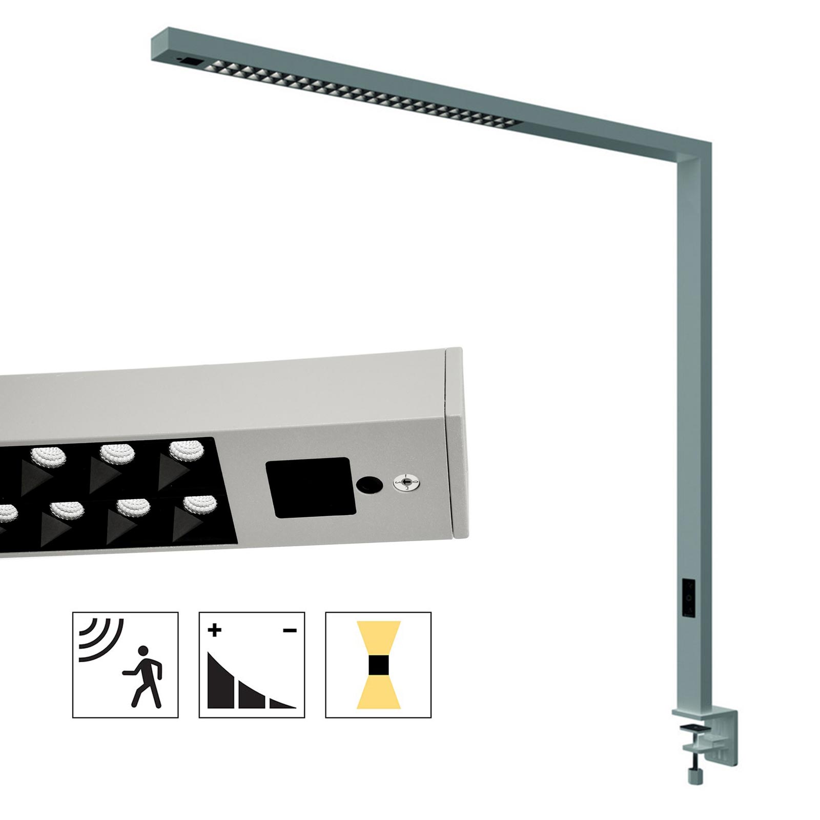 Profesjonalna lampa biurkowa LED 80W regulowana z pośrednim wsparciem światła bezpośredniego czujnik obecności dotykowy biurko gabinet 230V GIRS