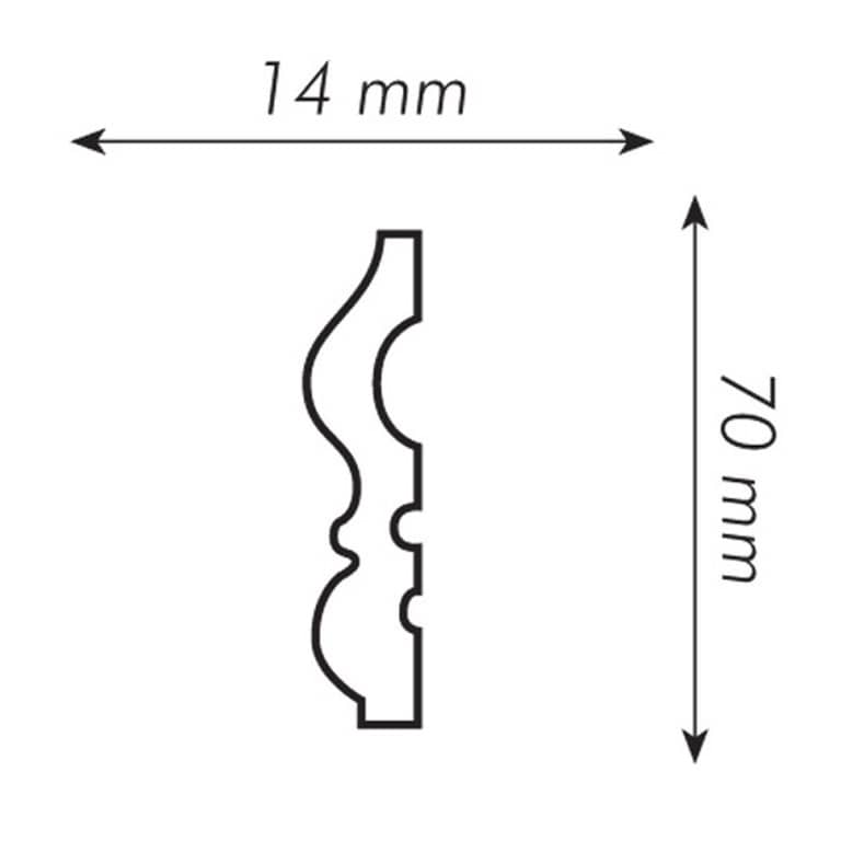 Moldura de pared i770 - Poliestireno extruido XPS - Medidas: 200 x 7 x 1,4 cm - Bovelacci - 2