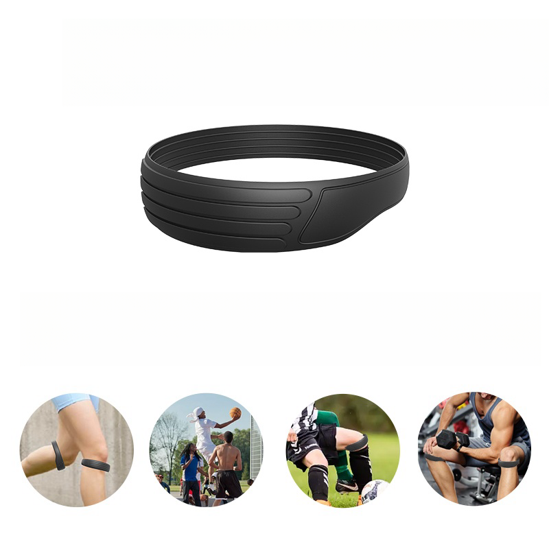 Lot 4 Sangles De Soutien Rotulien – Silicone élastique, Diamètre 6,6 Cm, Pour Course, Basket, Volley