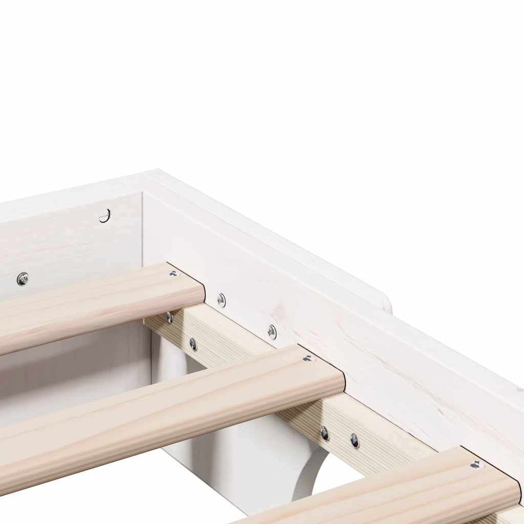 Cadre de lit en pin massif blanc, pour la chambre, 120 × 190 cm - 8