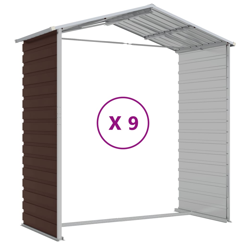 Maison Exclusive - Abri de jardin marron 191x810x198 cm acier galvanisé - 9