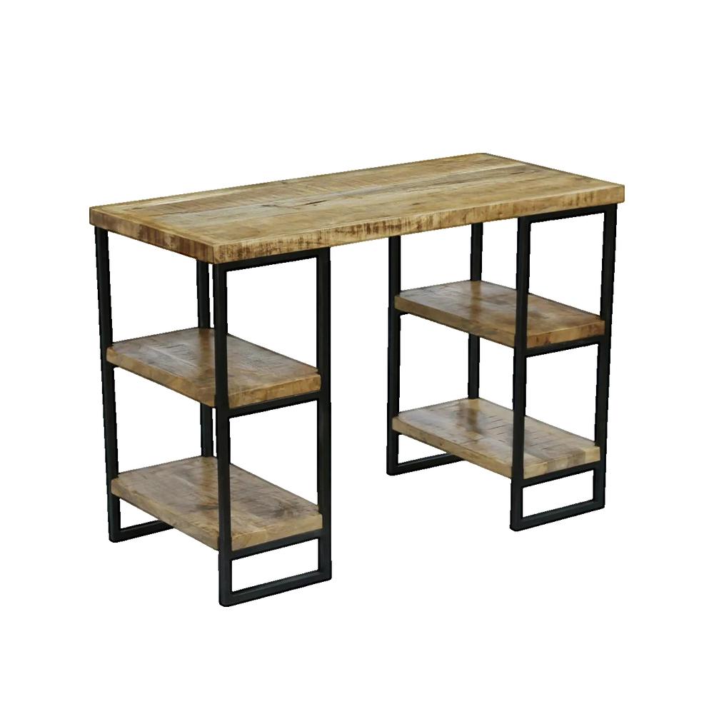 Biurko vidaxl z drewna mango i stali 110 x 50 x 76 cm styl industrialny