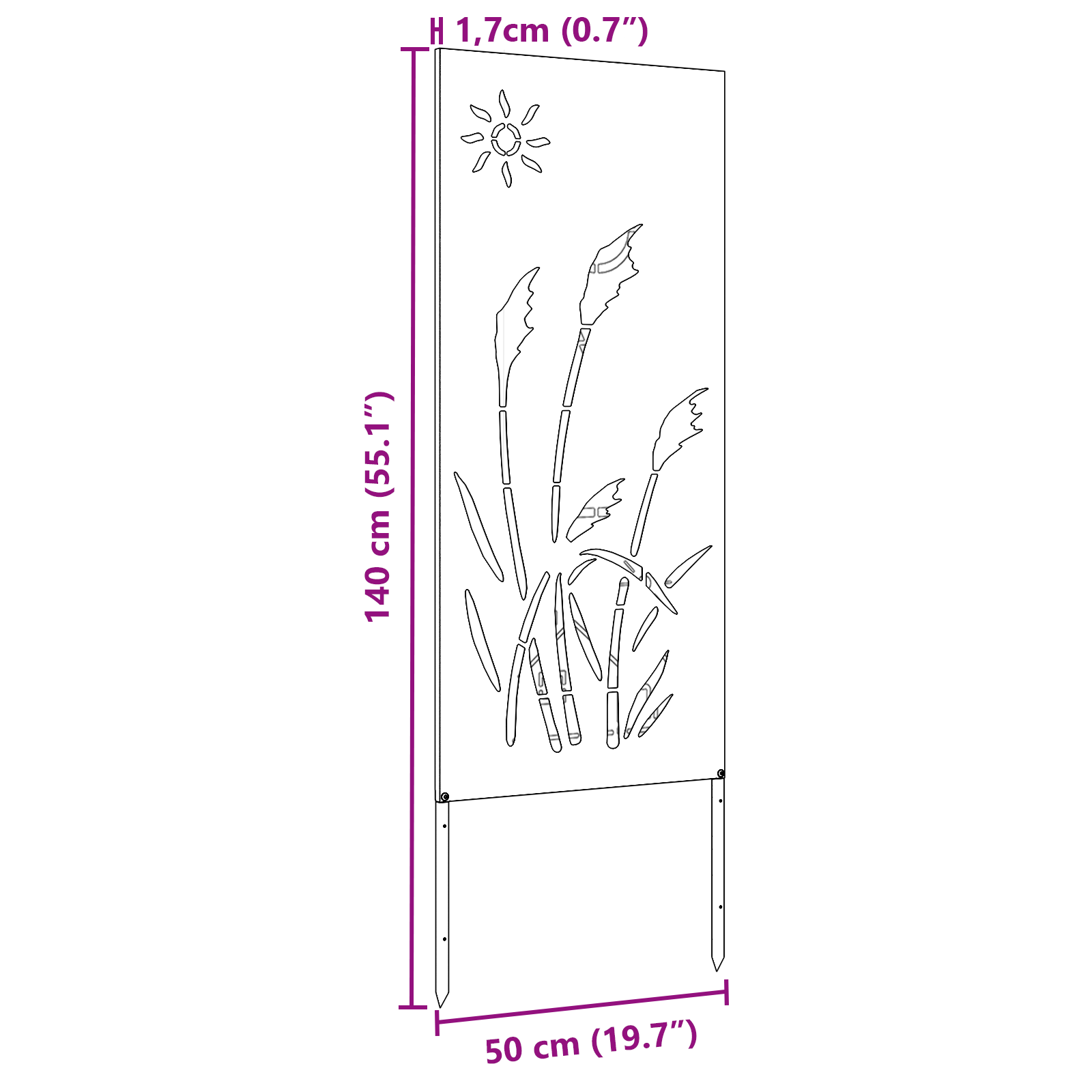 Écran de confidentialité de jardin Anthracite 50 x 140 cm vidaXL - 8