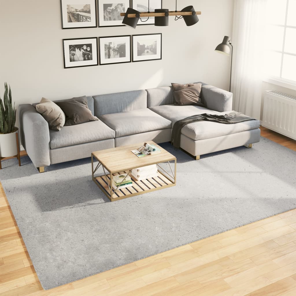 Vidaxl alfombra de pelo corto suave lavable huarte gris 240x340 cm